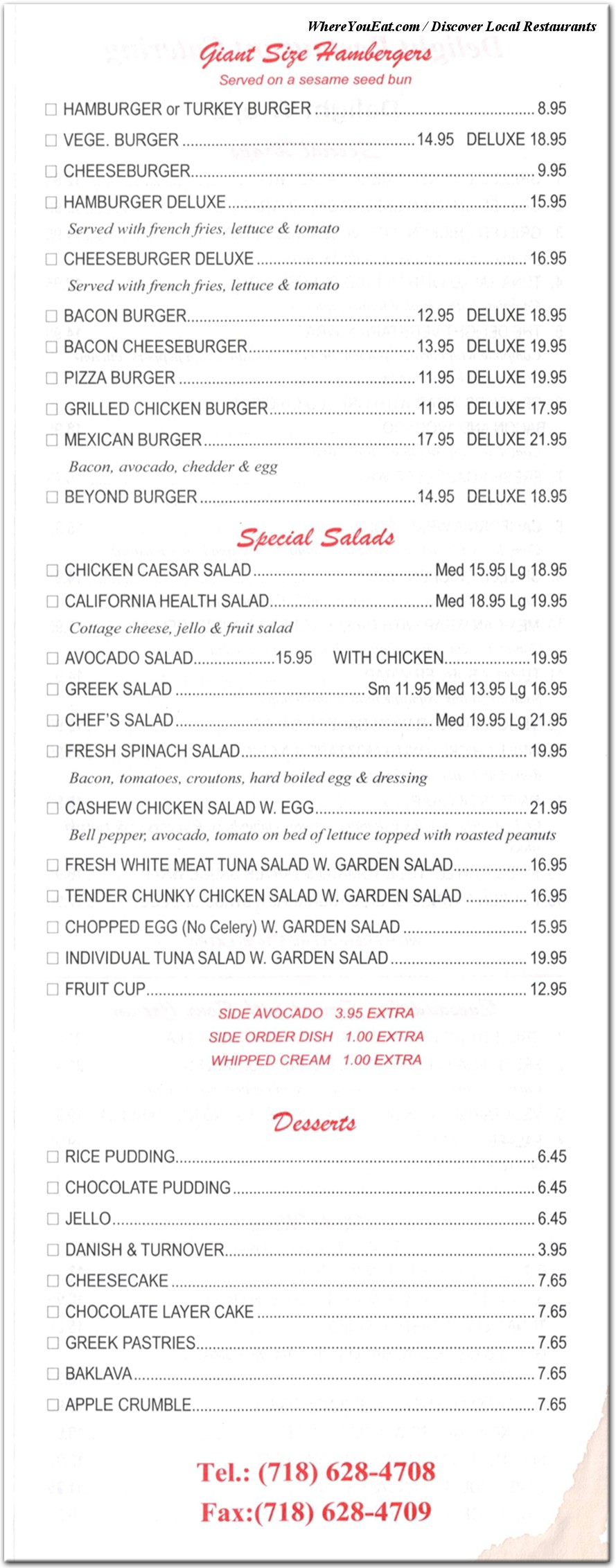 menu